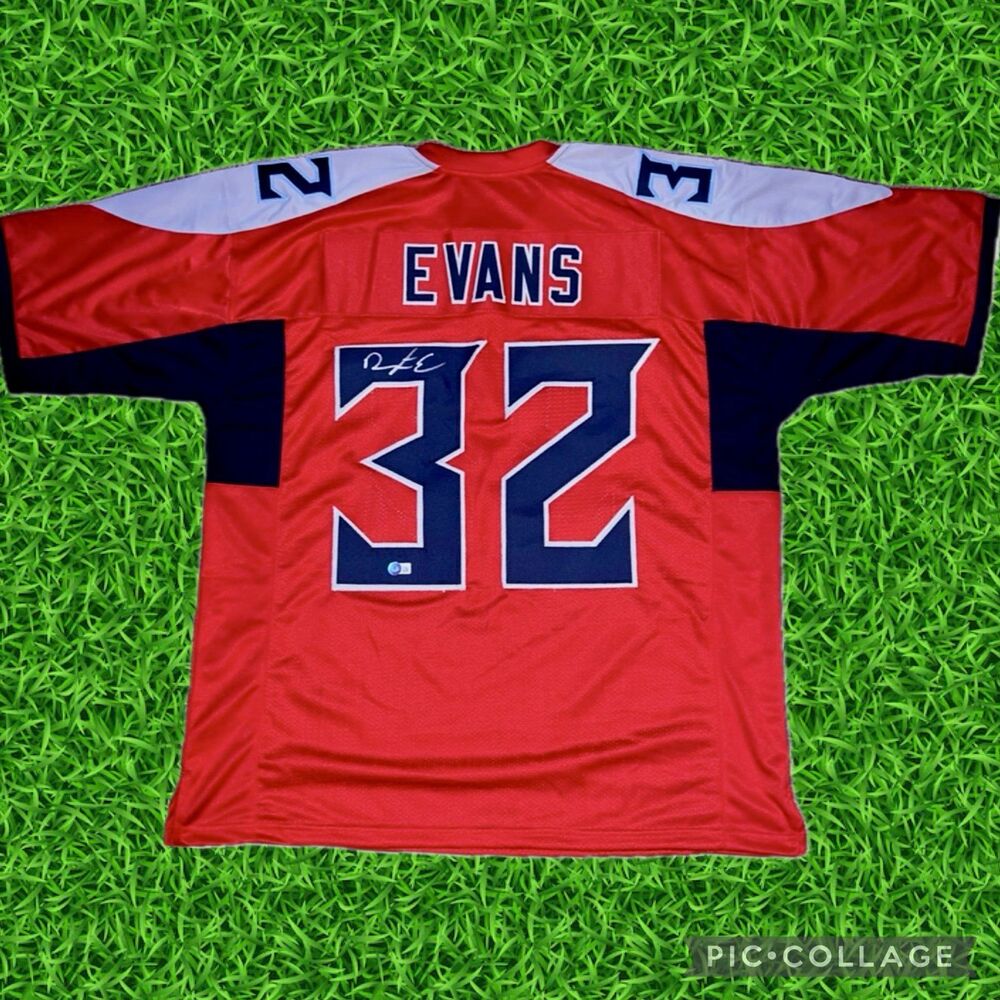 Darrynton Evans Autographed Jersey – Beckett Certified – Tennessee Titans (XL)